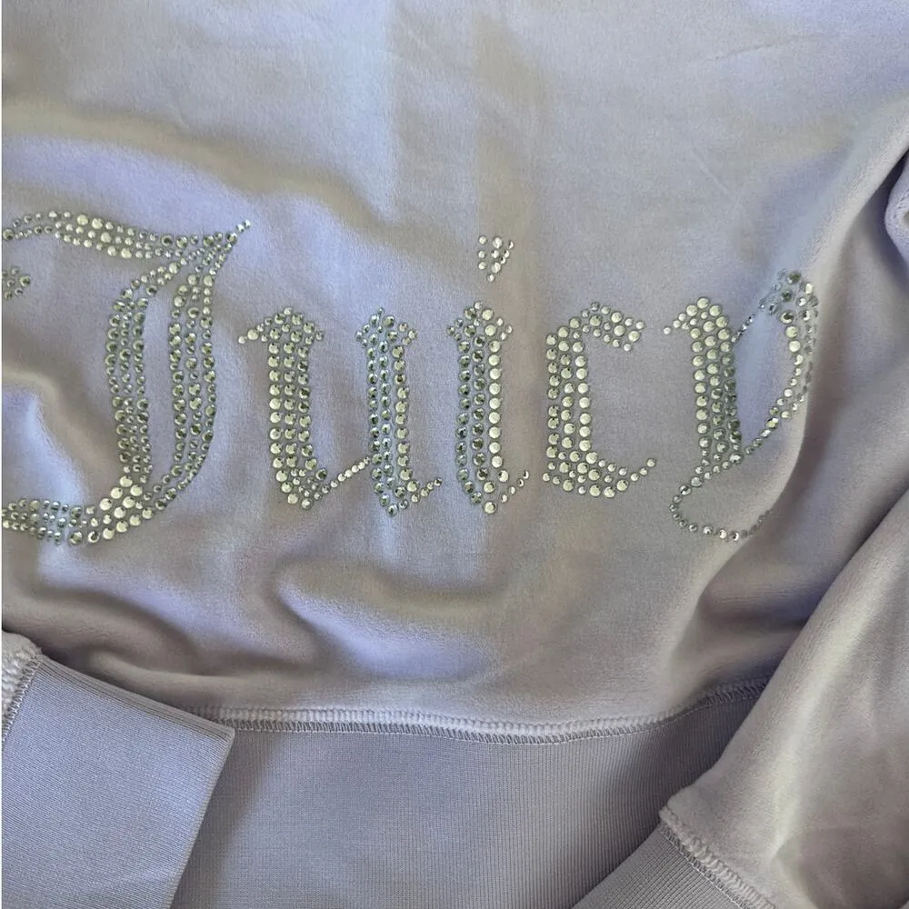 Juicy Couture - Velour & Rhinestone Hooded Top & Pants in Orchid Petal Purple - Image 8