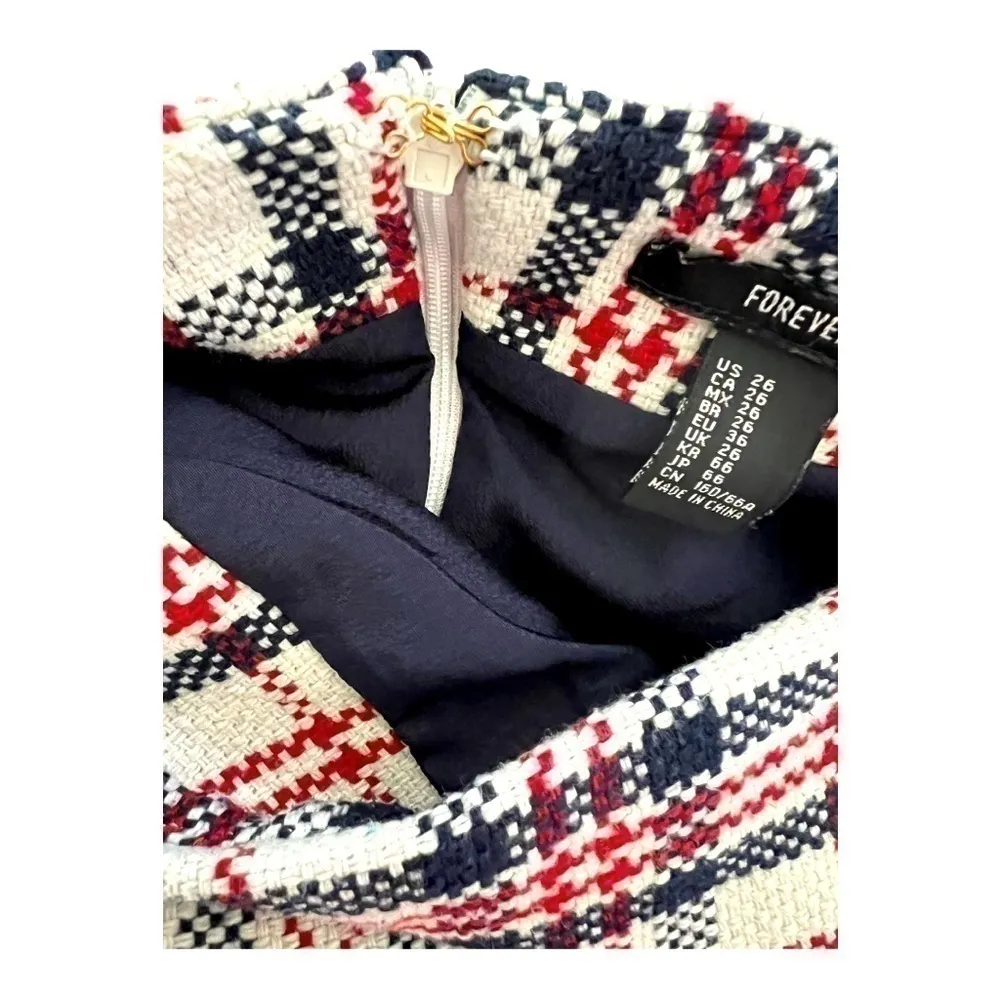 𝅺FOREVER 21 Chic & Classy Academia Tweed Mini Skort Skirt Shorts Size 26 Small - Image 8