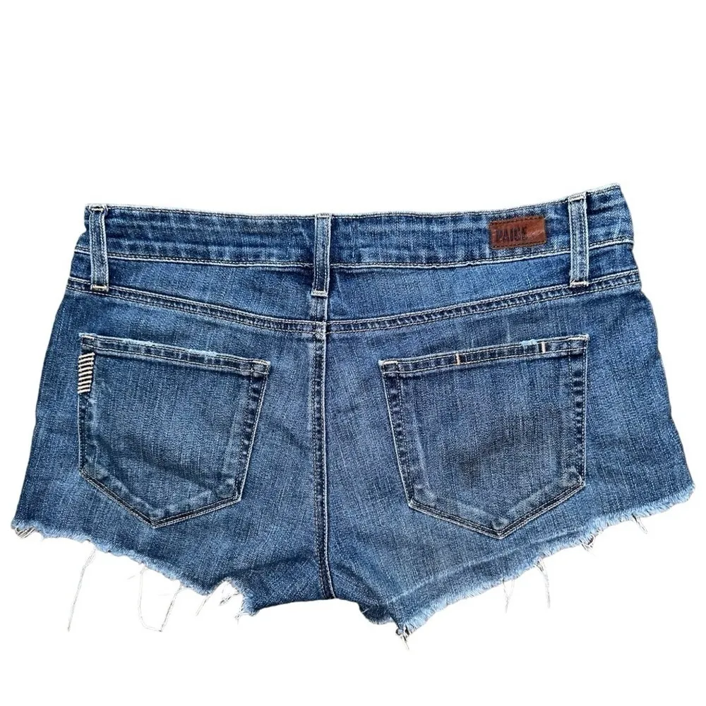 Paige Denim Women’s Size 24 Medium Blue Wash Jimmy Jimmy Cut Off Jean Shorts - Image 2