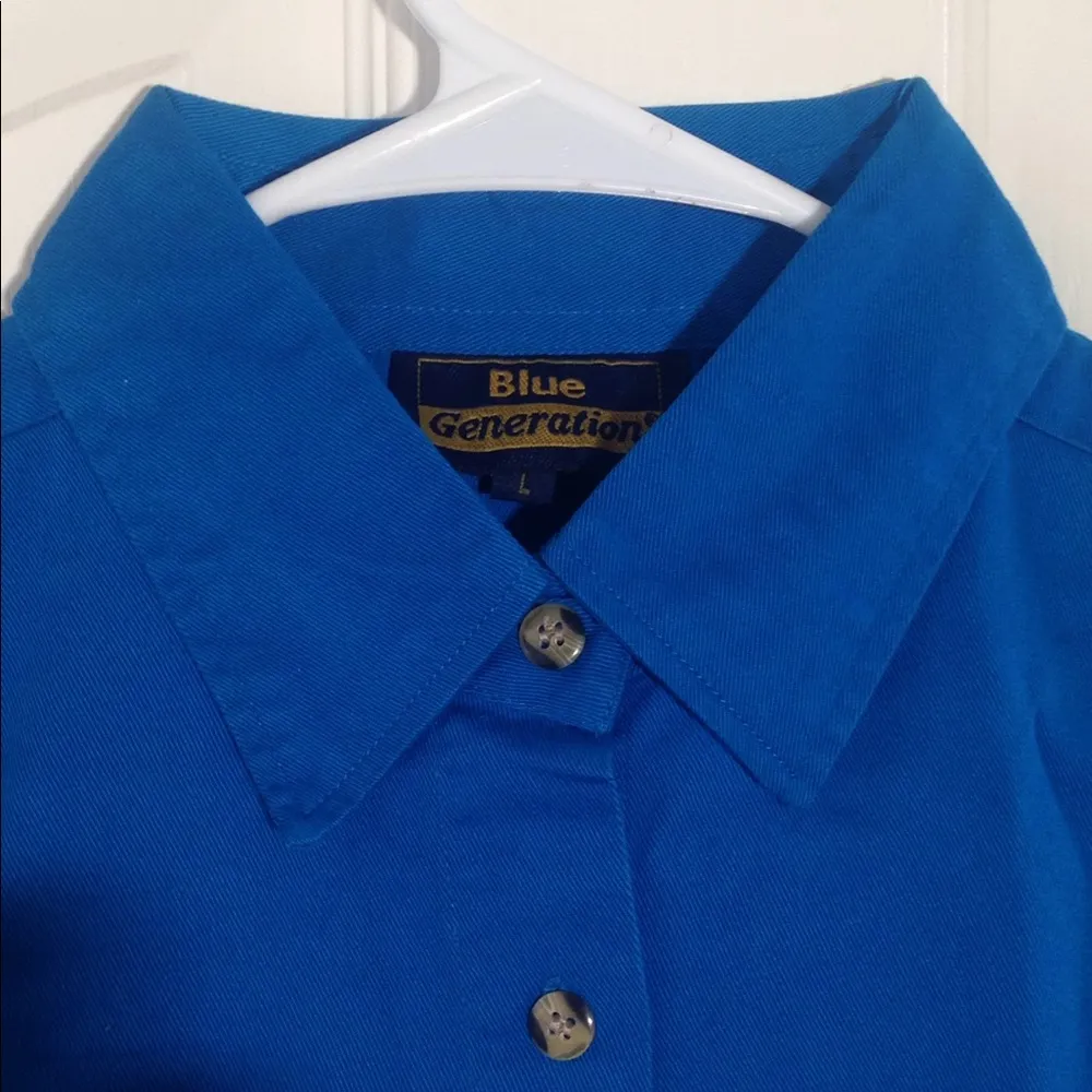 FINAL MARKDOWN Ladies' Blue Generation Sleeveless Work Shirt lrg Size L - Image 2