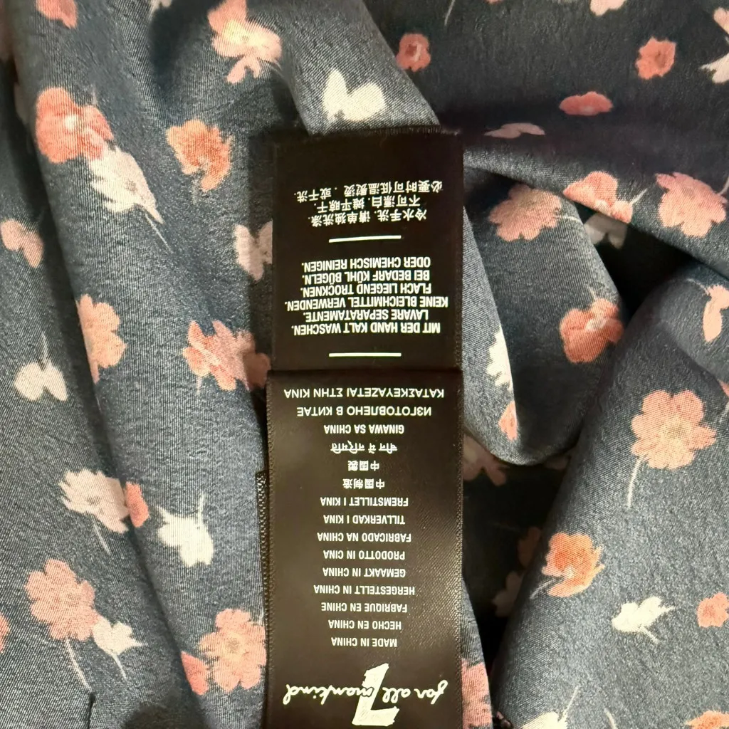 7 For All Mankind Floral Off Shoulder Oversized Blouse Tie Front Small - Image 8