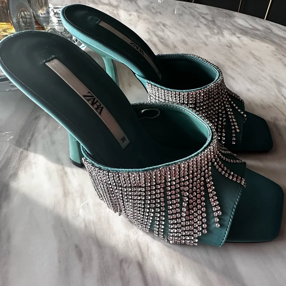 ZARA HEELS Rhinestone sparkly heeled - Image 7