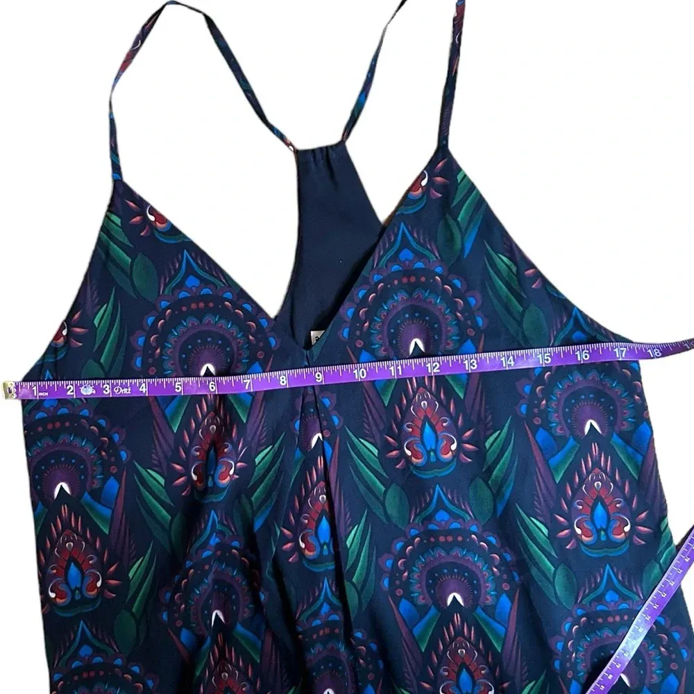 Alice & Olivia Abstract Printed Silk Cami Racerback Dress Black Red Size Medium - Image 5