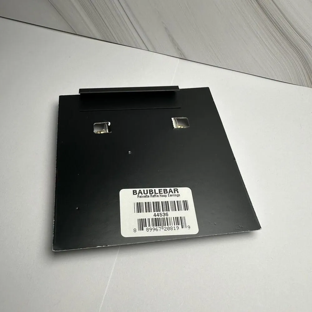 Baublebar Reinette Raffia Rainbow Hexagonal Hoop Earrings Multi Color NWT - Image 6