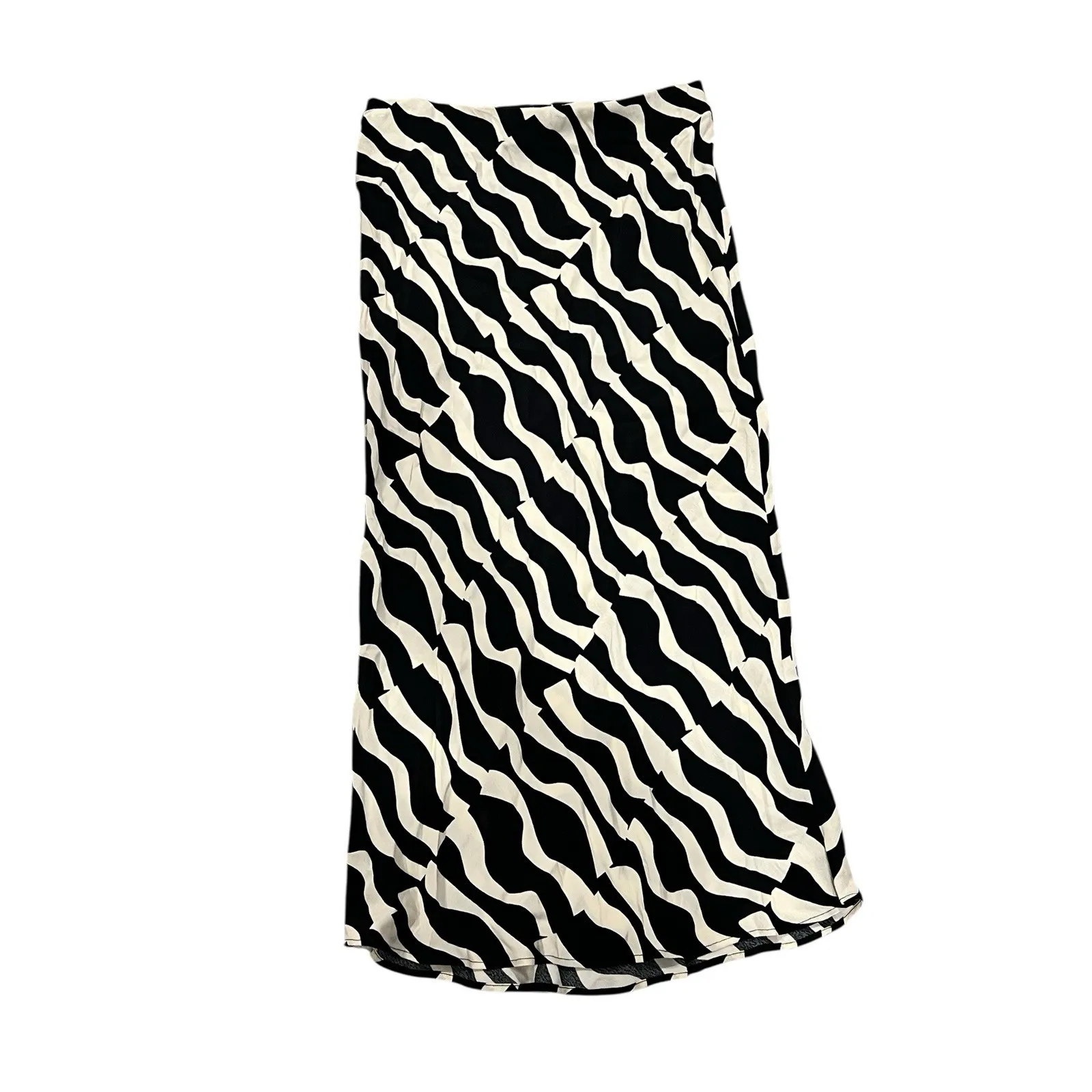 ZARA Black White ANIMAL PRINT Skirt Flowing High Black And White Medium - Image 3