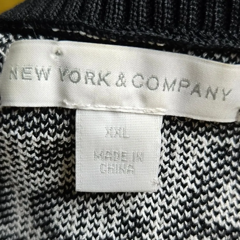 New York & Company Fashion Moda Crewneck Long Sleeve Pullover Sweater Size XXL Black - Image 3