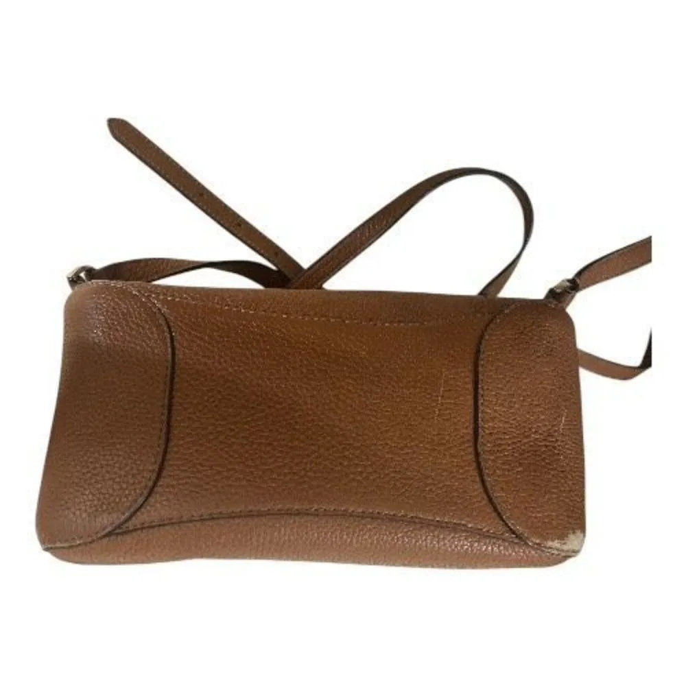 Kate Spade New York Leila Medium Flap Backpack Brown Pebbled Leather - Image 6