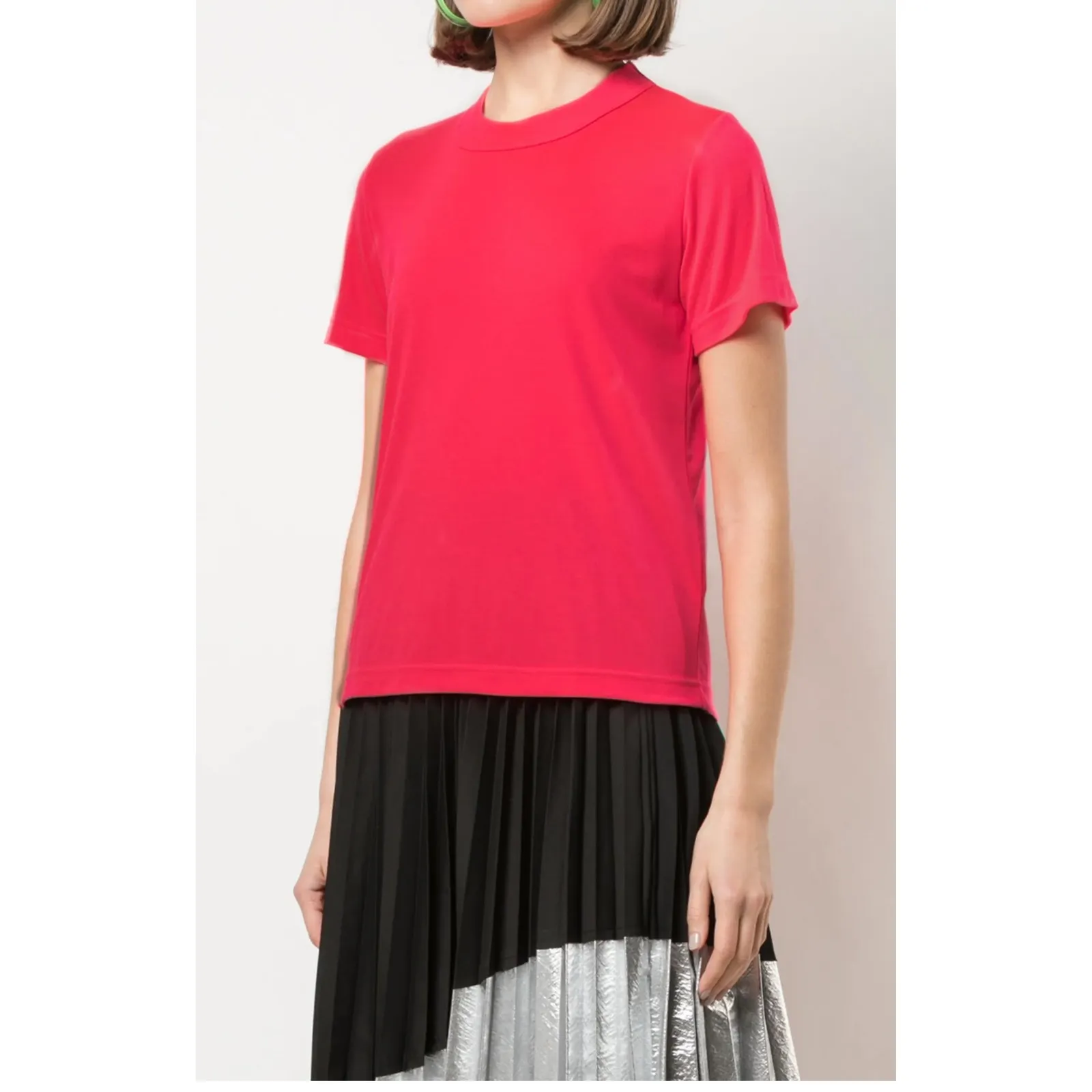 JUNYA WATANABE COMME des GARCONS Pink Mock Neck T Shirt Size S Red - Image 2