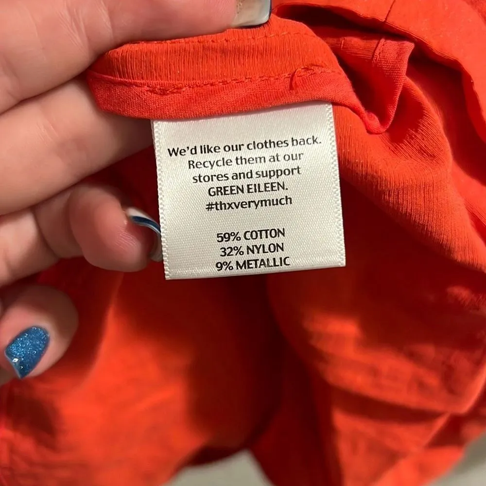 ✨Eileen Fisher Rumpled Cotton Steel RED LORY Asym Zip Sz Small Jacket✨ - Image 11