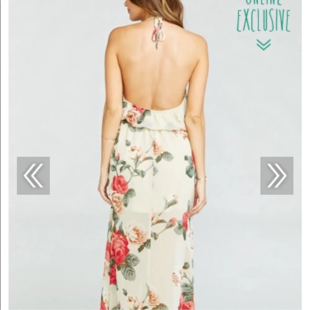 Show Me Your MuMu Floral Halter Maxi Dress Small - Image 3