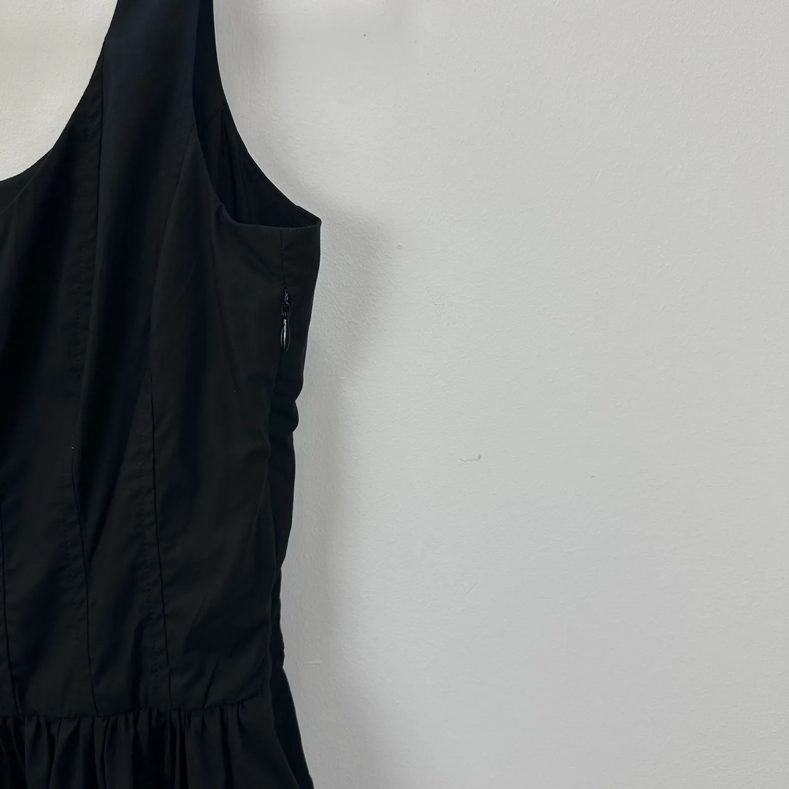 J.Crew Fit and Flare Midi Dress Cotton Poplin Minimalist A Line Black US 00 NWT - Image 12