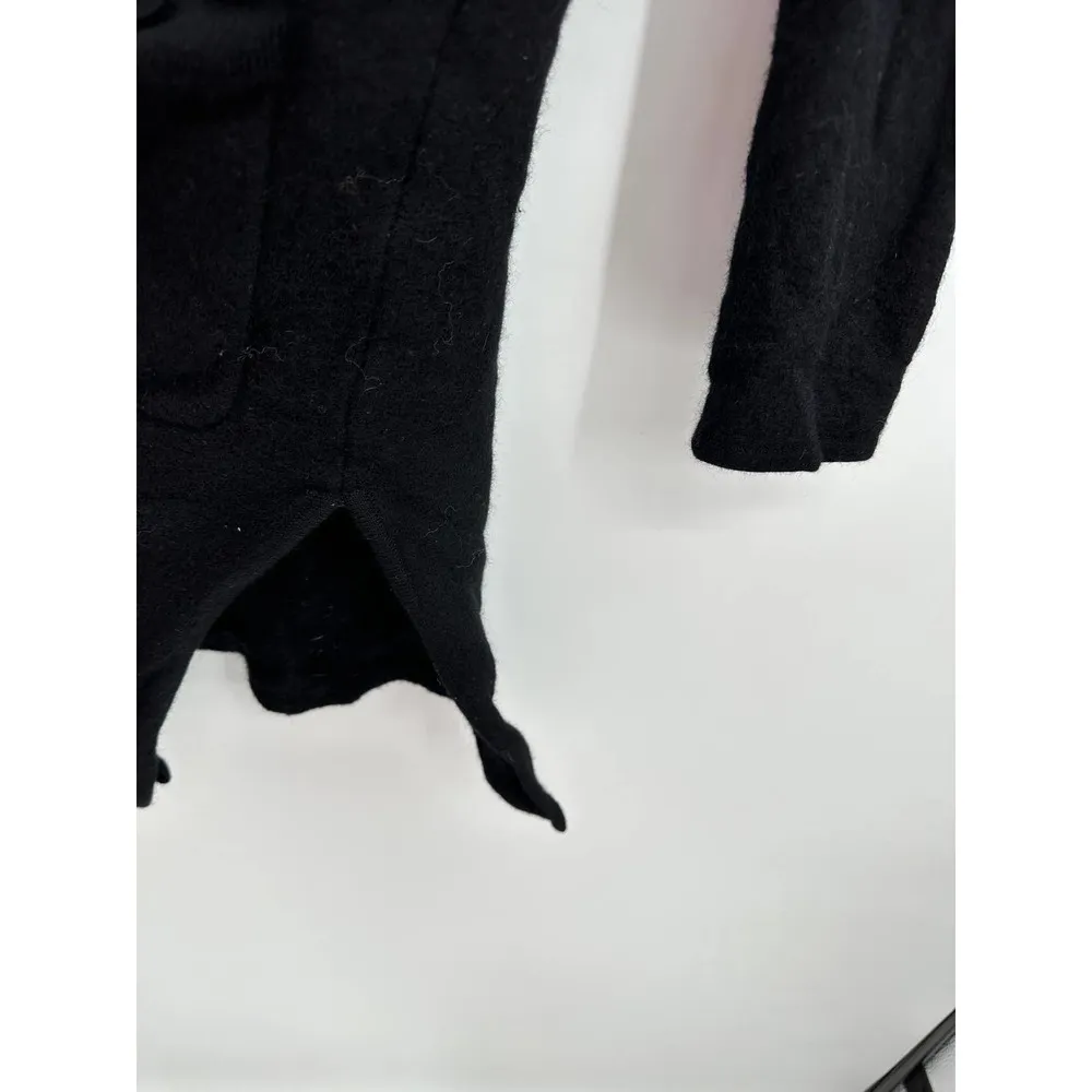 Madewell Camden Black Boiled Wool Long Sleeves Open Front Sweater Coat Women's S - Image 5