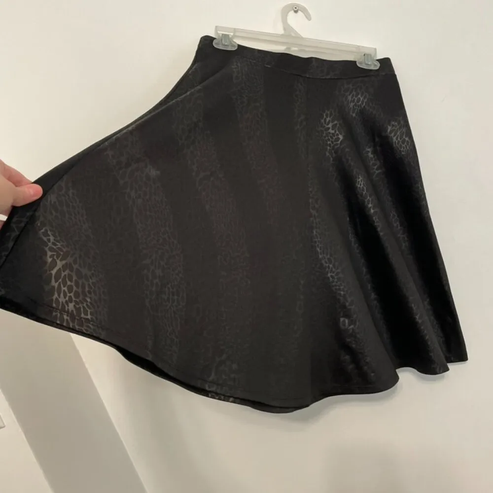 FAITH AND JOY Leopard Animal Print ish Wavy Striped Satin Pull On A-Line Skirt M - Image 15