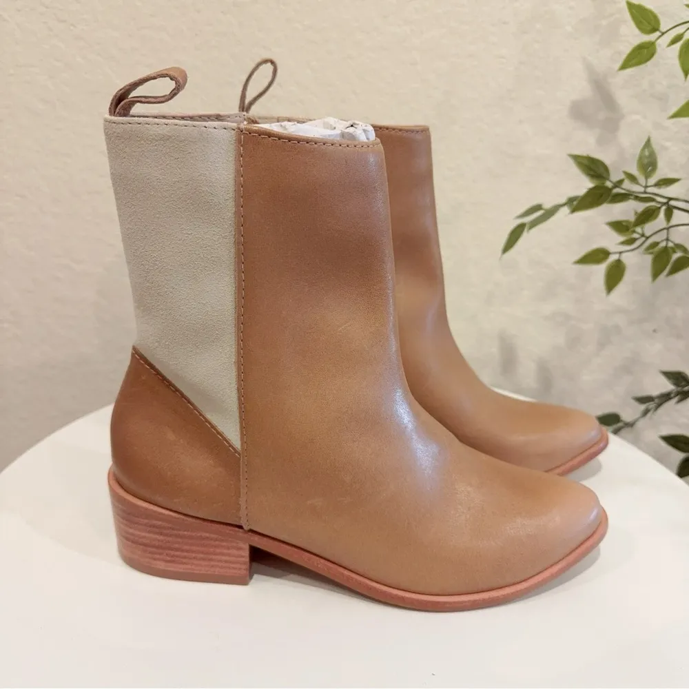 Kaanas Antares Distress Leather Ankle Bootie Nutmeg Brown NWOT Size 6M Tan - Image 6