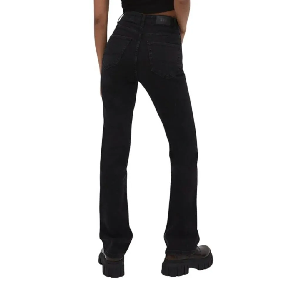Stradivarius STR Teen Comfort Straight Jeans in Black, Size 4​ - Image 2