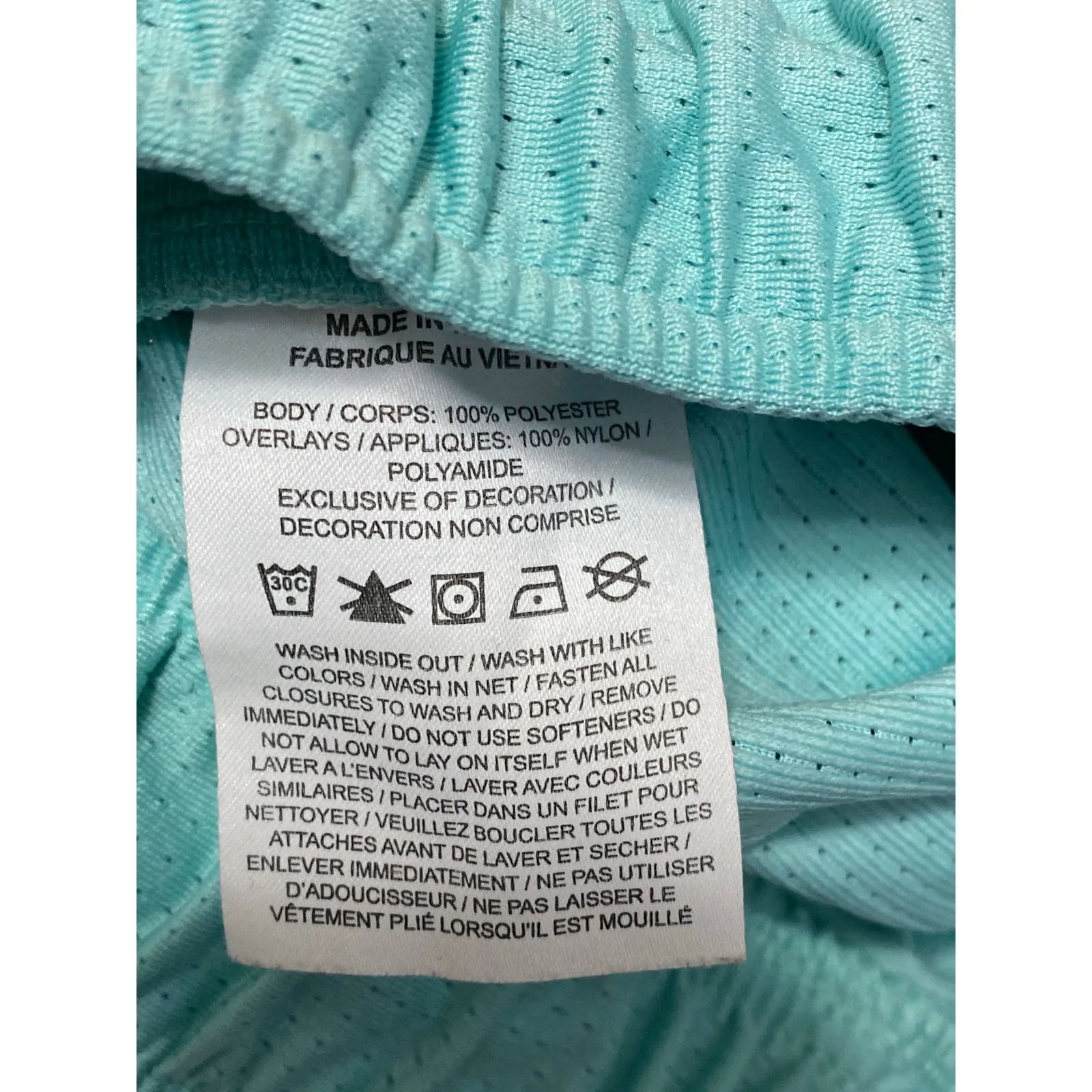 Jordan Women's Teal Blue Standard Fit Drawstring Workout Athletic Shorts Size S - Image 4