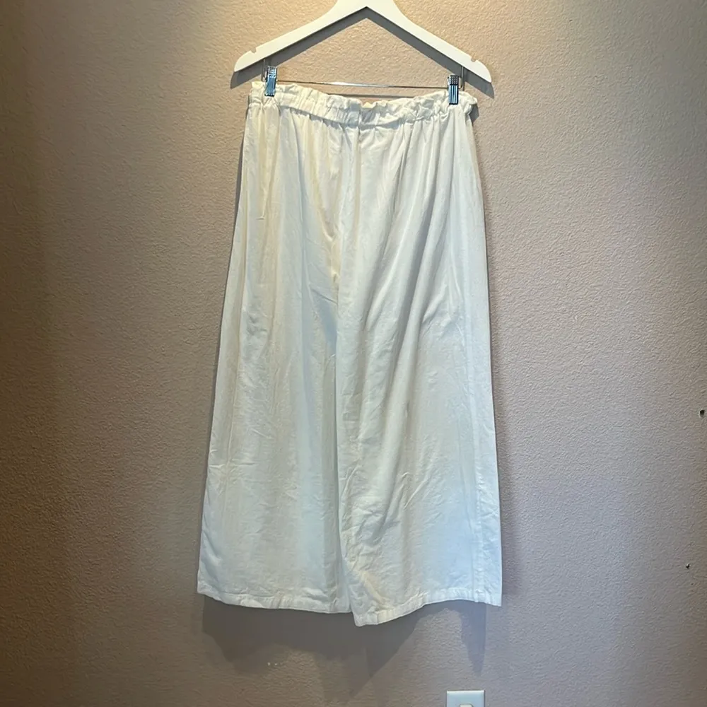 SHEIN Women’s Cream Colored Linen-look wide leg Cotton Pants, Size Large - Image 2