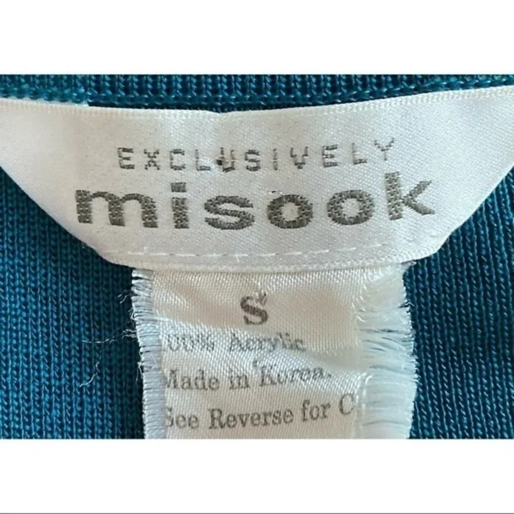 Exclusively Misook • Teal Black Zip Up Cardigan - Image 5