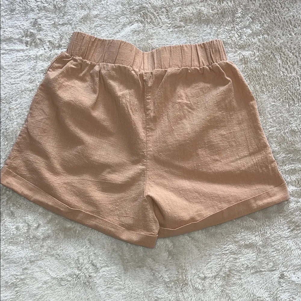 12th Tribe Tan‎ High Waist Shorts with Elastic Waistband - Image 5