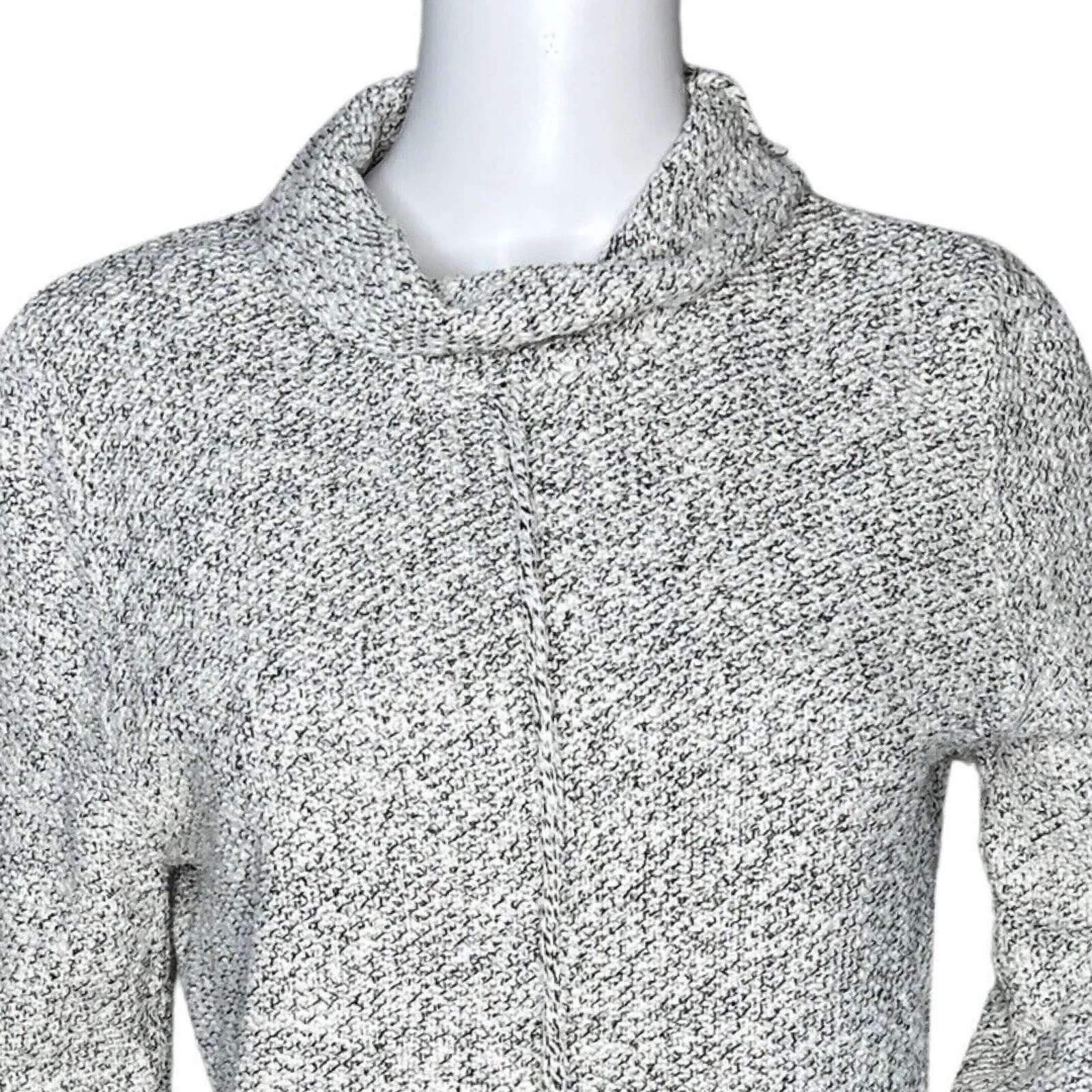 Habitat Sweater Womens Small Black White Marled Mock Neck Basic Casual Versatile - Image 5