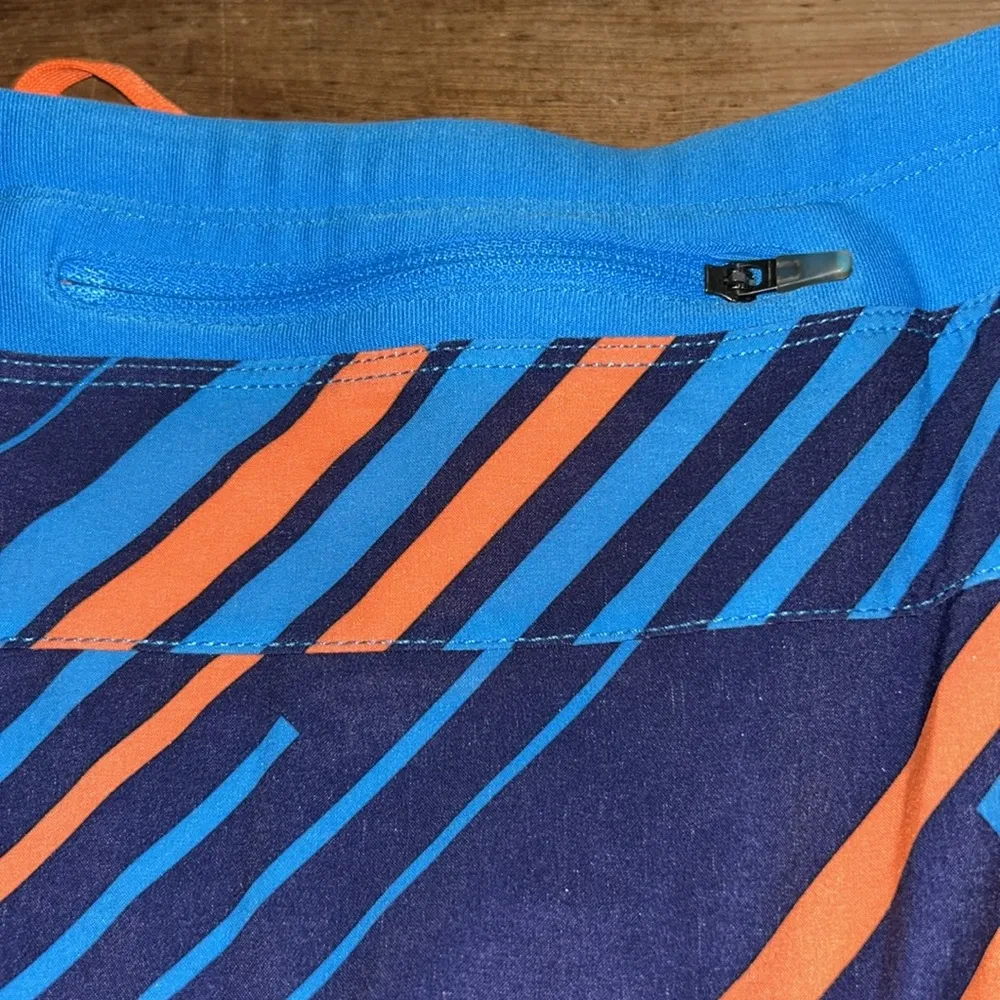 NIKE DRI-FIT Cross Striped Blue/Orange Tennis Golf Skort/Skirt Women's Large - Image 5