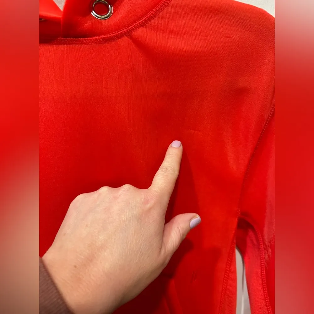 Helmut Lang Red Lava Scuba Hoodie XS Women’s -flawed see photo’s - Image 7