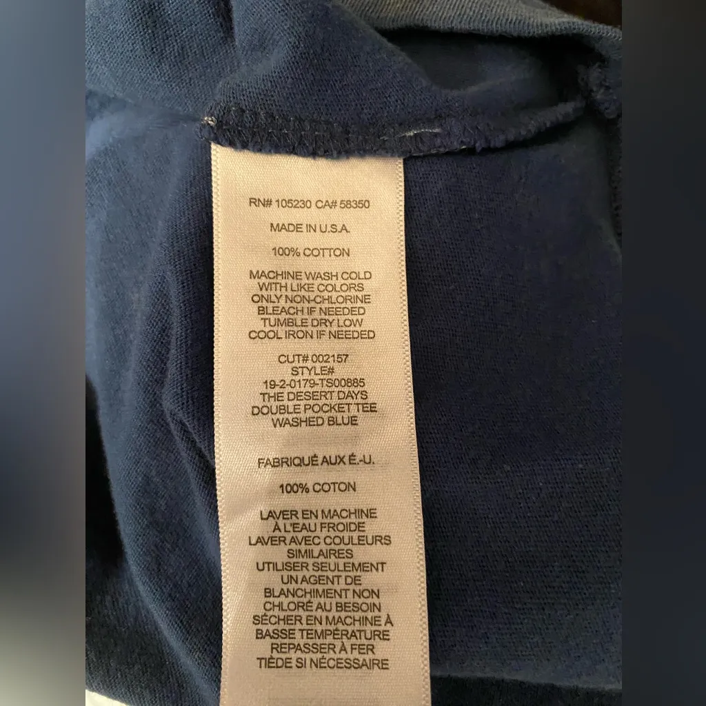 Current Elliott Double Pocketed Women’s Blue Cotton Short Sleeve Tee Size XS - Image 10