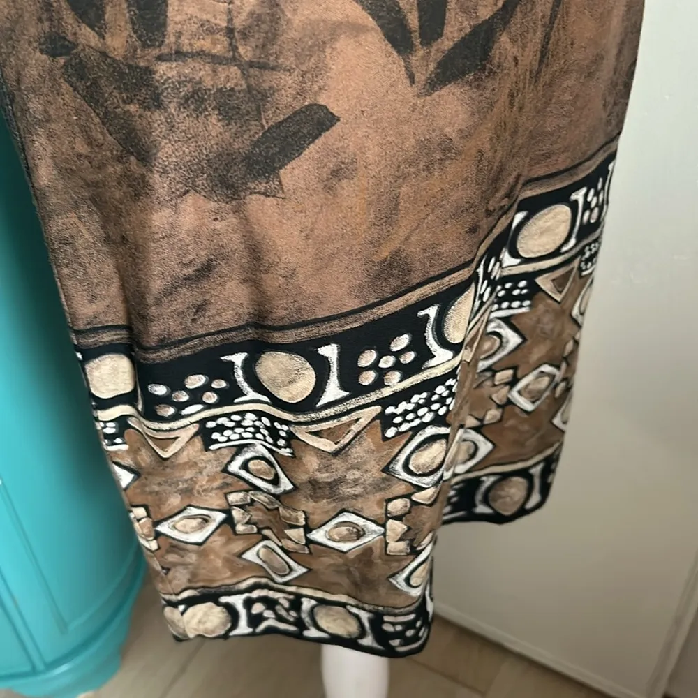 Vintage Hawaiian Tapa Traditional Island Print Sleeveless A - Image 5