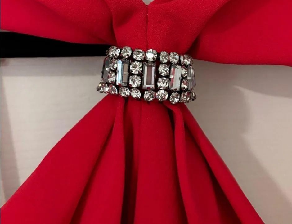 NWT Red Vince Camuto Scarf Neck Halter Gown Size 6 - Image 5