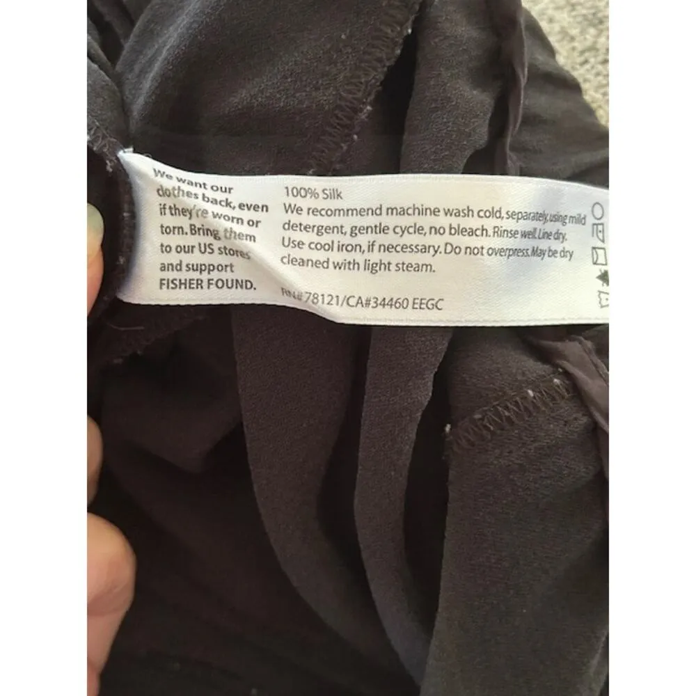 Eileen Fisher Black 100% Silk Ankle Pants SIze Medium - Image 4