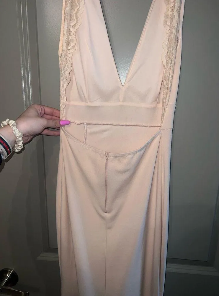 Light Pink Formal Open Back Dress - Image 5