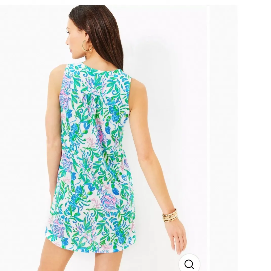 Lilly Pulitzer XS Dev Dress Resort White Just A Pinch Pima Cotton Coastal Preppy - Image 9