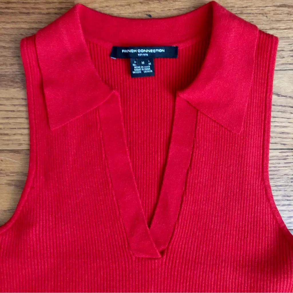 French Connection Cozy Soft V Neck Knit Tank Top Sweater Women’s Size M NWOT - Image 4