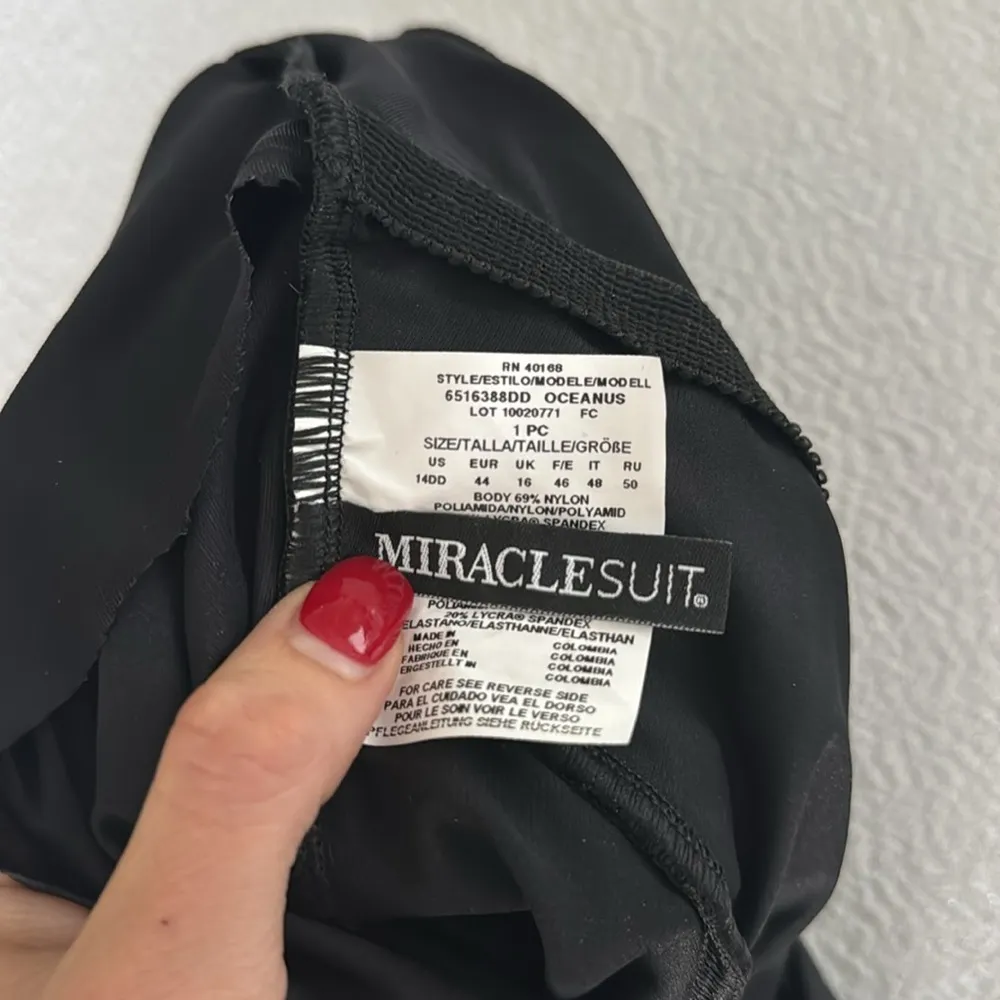 Miraclesuit Must Haves Oceanus One Piece Swimsuit, Black, Size 14DD, $180 - Image 10