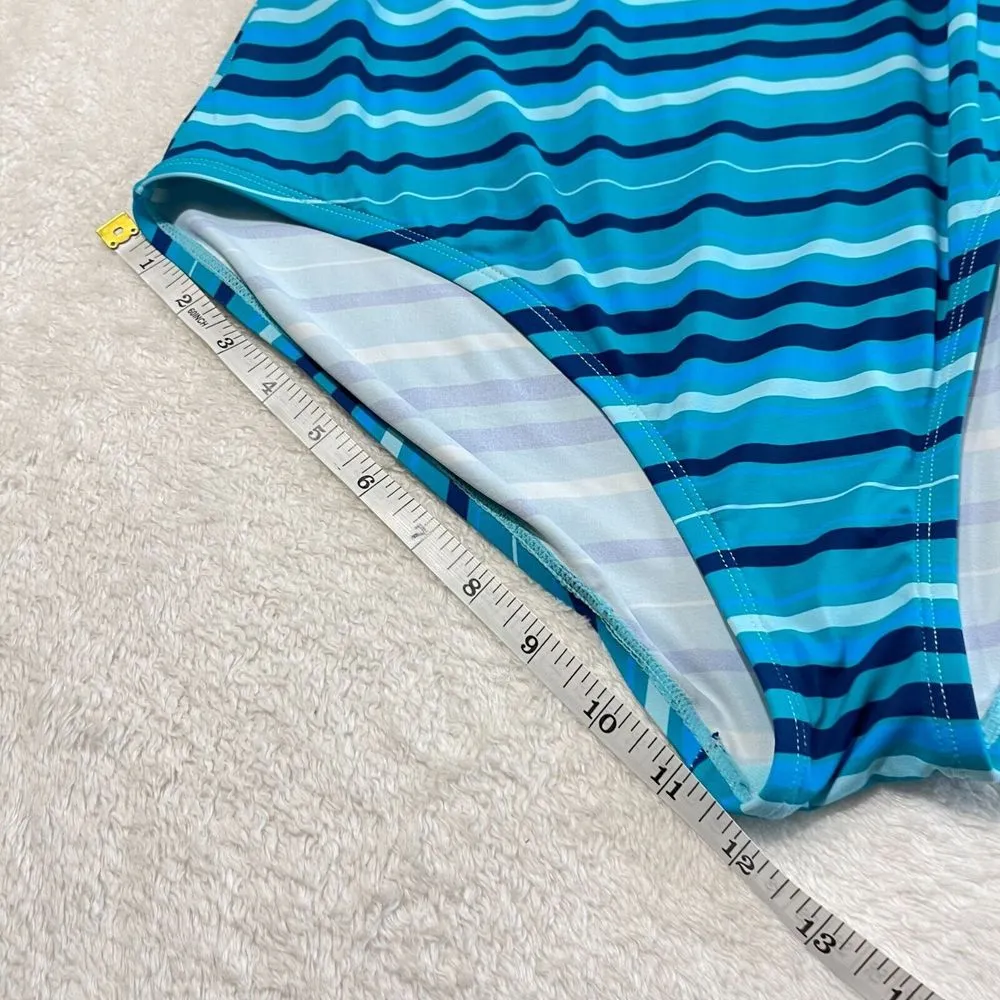 Disney Minnie Mouse Striped Swimsuit Womens Sz XL Blue Adjustable‎ Straps UPF 50 - Image 12