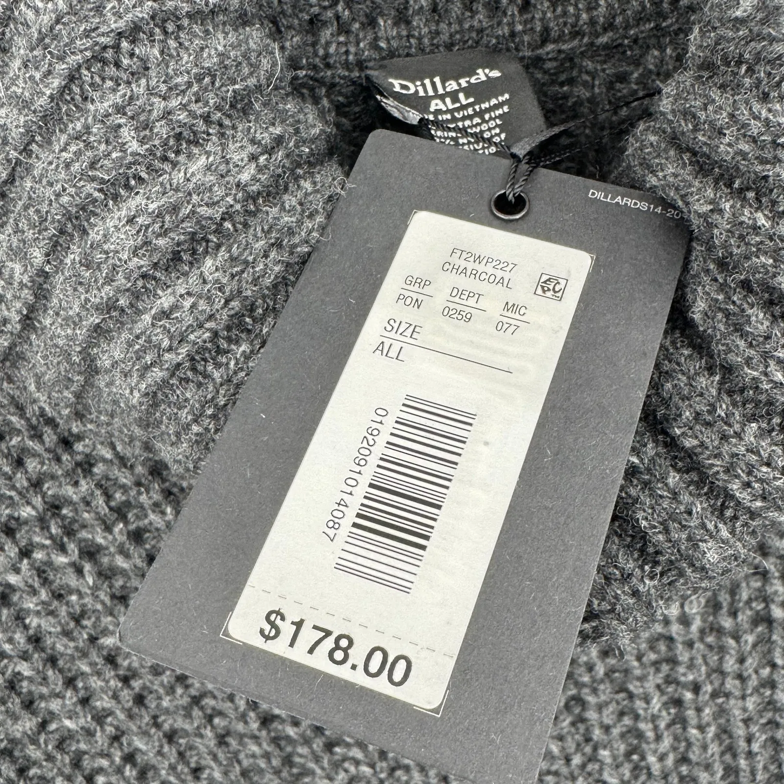 Dillard's poncho sweater womens OS merino wool blend turtleneck rib chunky knit Gray Size undefined - Image 9