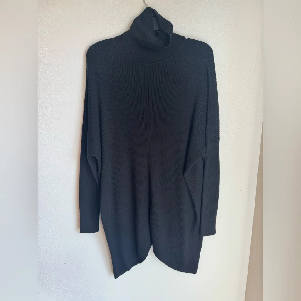 Lovers and Friends Black Havana Poncho Turtleneck Tunic Dress - Image 3