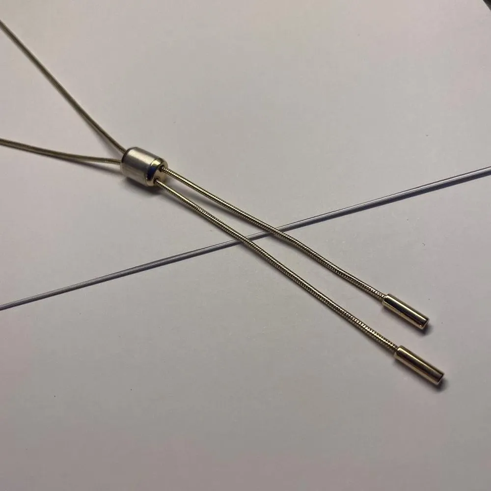 Signed Monet Gold Tone Costume Necklace Dangle Chain - Image 6