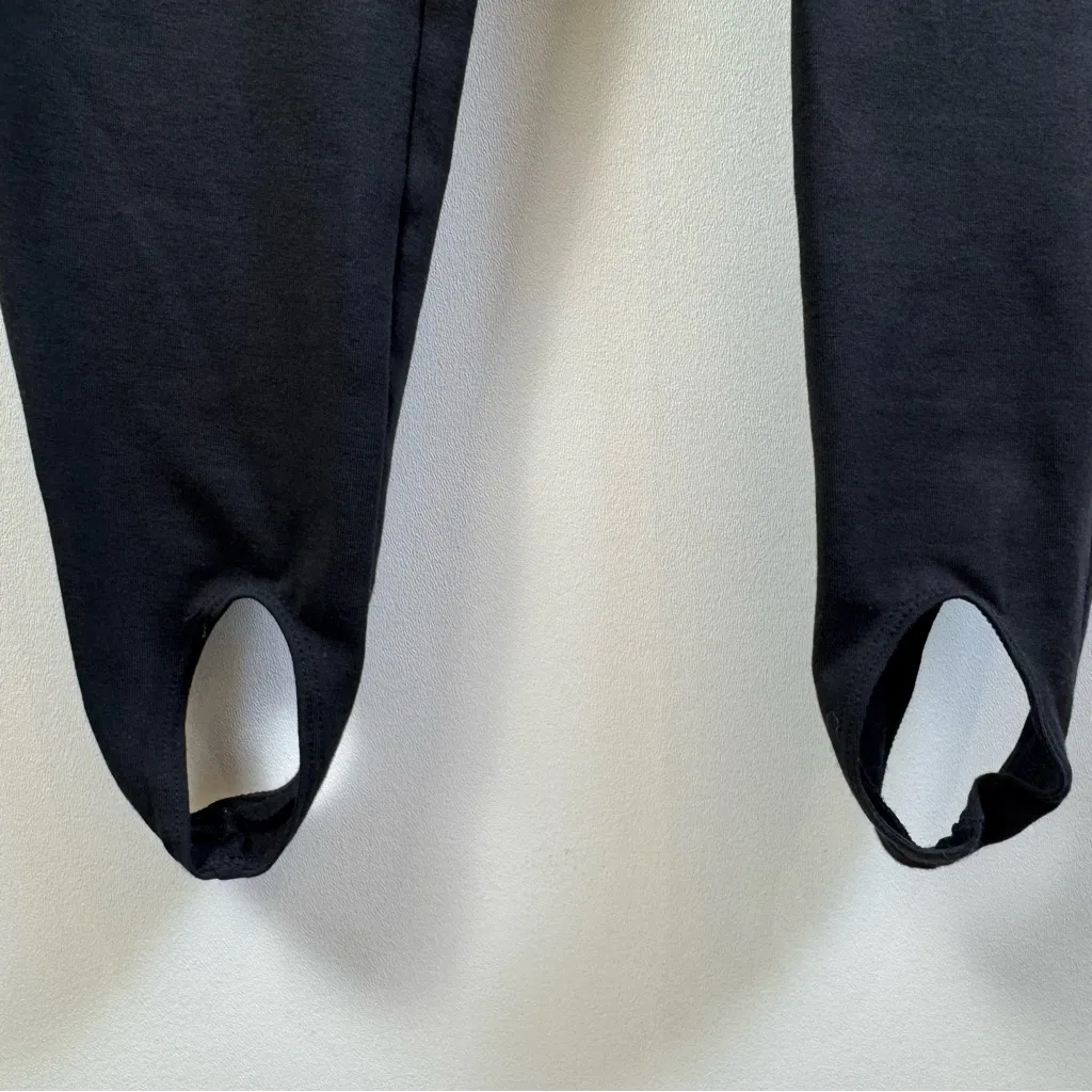 Vintage BONNIE AUGUST Black Catsuit Jumpsuit Size L Back Zip Stirrup Size L - Image 9