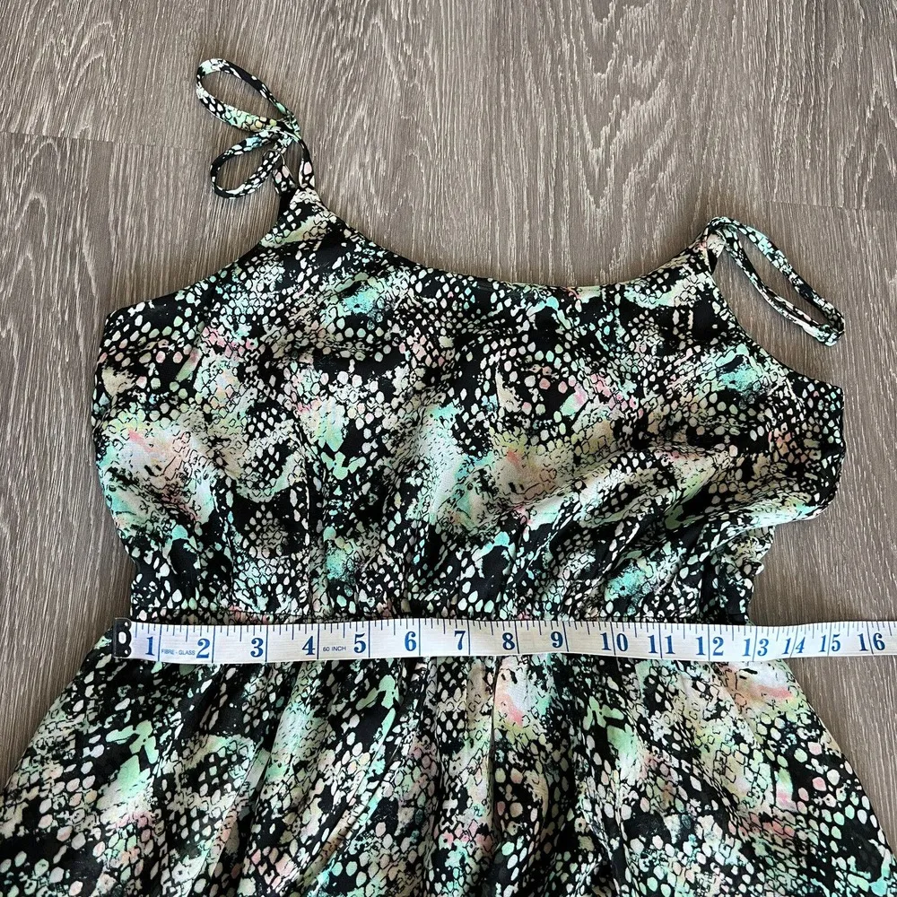 Bobeau Hi Low Dress Womens Small Green Snakeprint Boho Colorful - Image 8