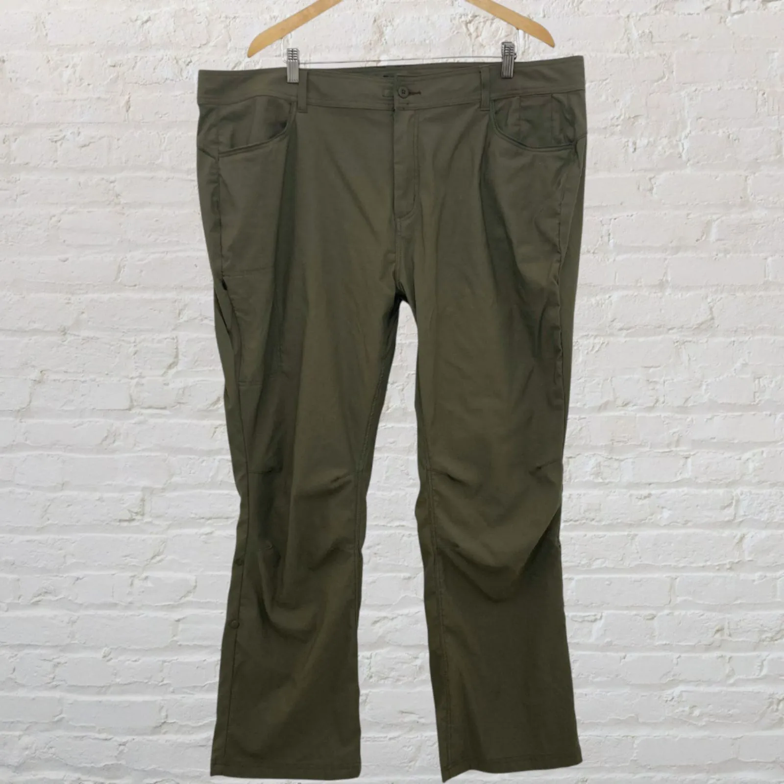 prAna Halle Pant Plus II 22W Olive ReZion Stretch Hiking Outdoor Pants NWOT - Image 4