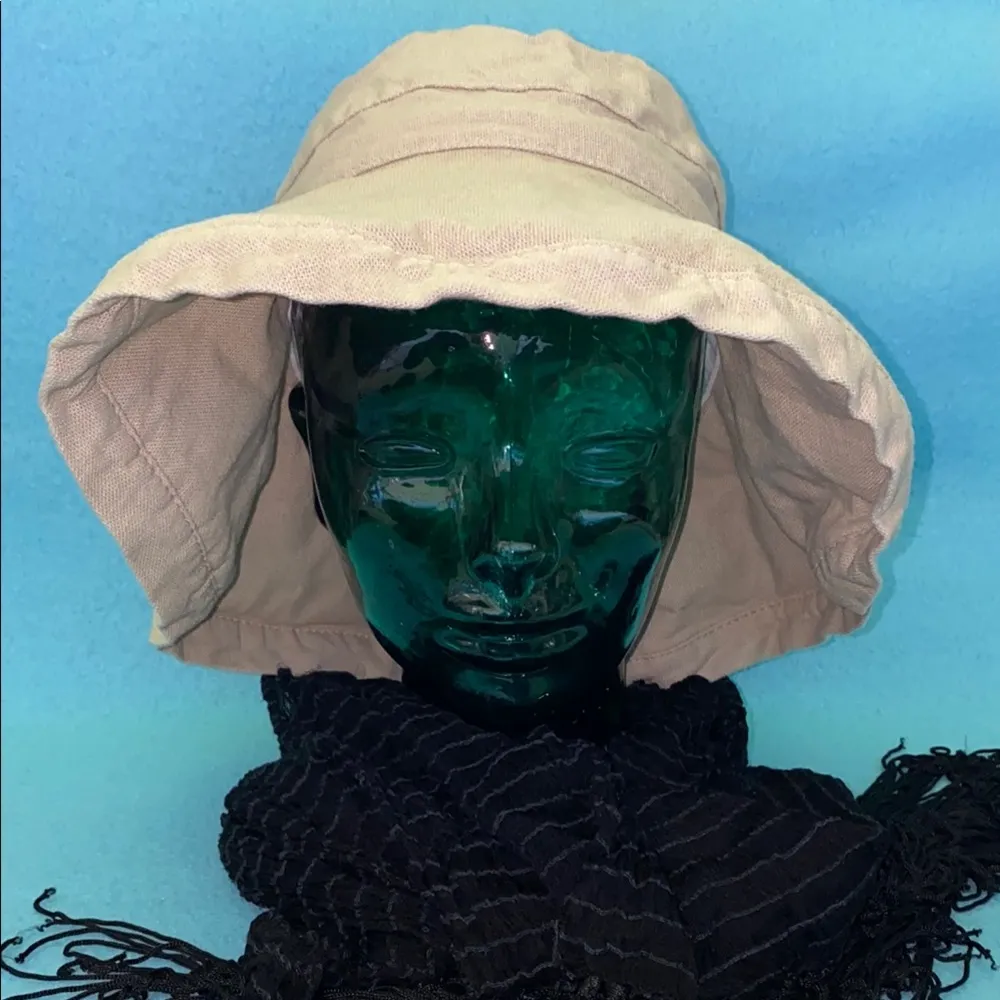 SCALA COLLEZIONE adjustable bucket floppy beach summer hat UPF 50+ NEW size OSFA Tan - Image 3