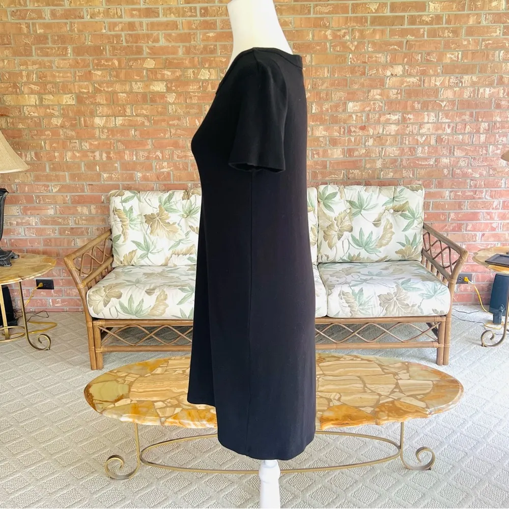 Michael Stars Dress Black Short Sleeve Knit Mini Shirt Sleeve Shift S Casual - Image 8