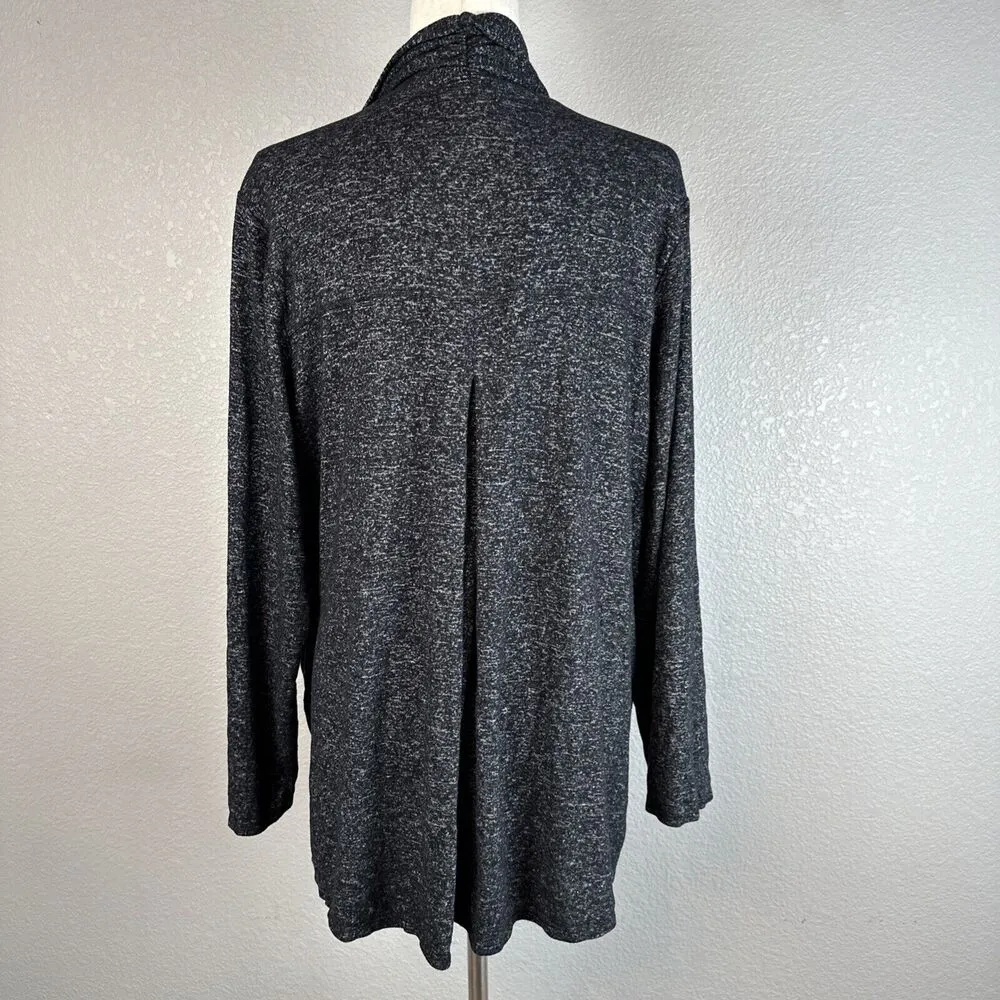 Habitat Womens Open Front Draped Cardigan Sweater Size XL Gray Marl Pockets - Image 5