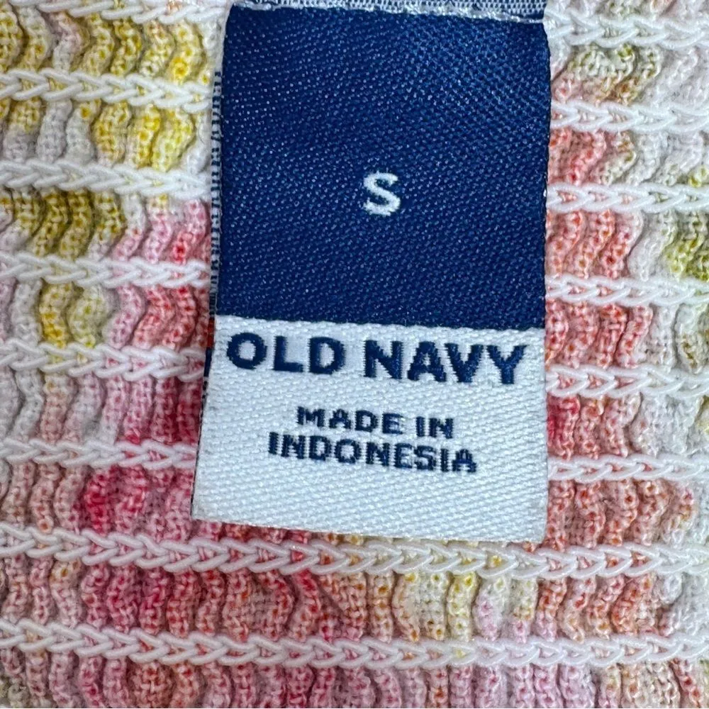 Old‎ Navy Floral Linen Tie Shoulder Cami Mini Dress Sundress Pink Yellow Small - Image 10