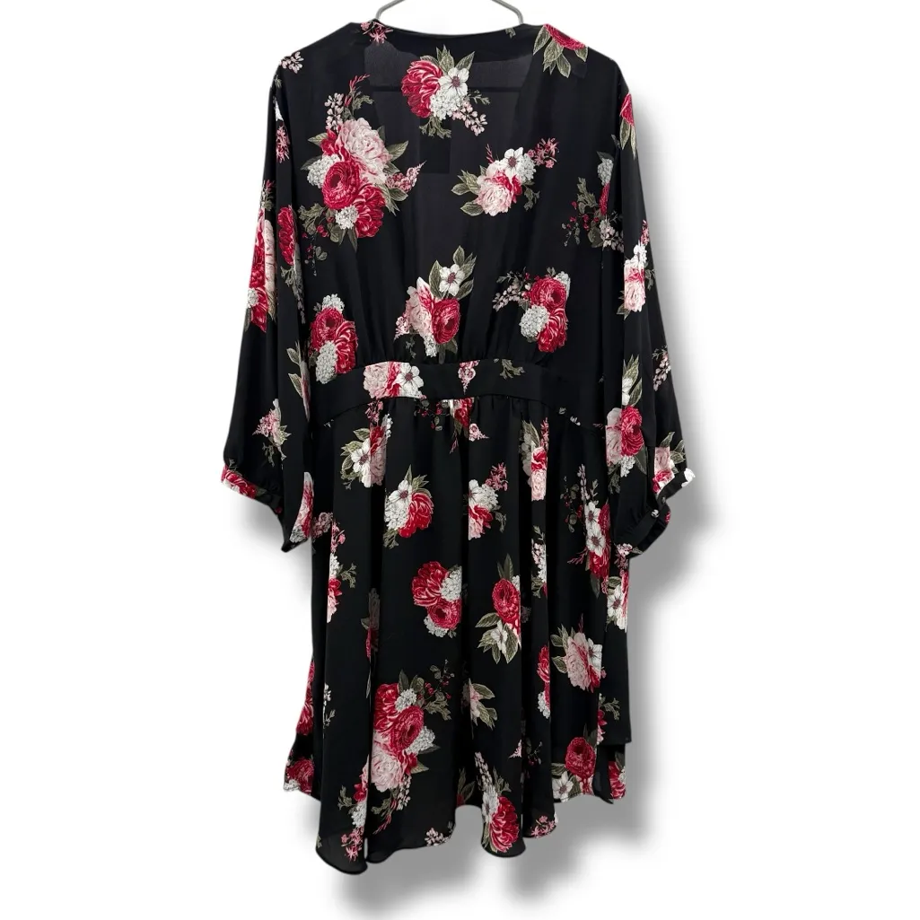 Torrid NWT Floral Wrap Dress Women’s Size 4 Ruffle Hem V-Neck‎ - Image 4
