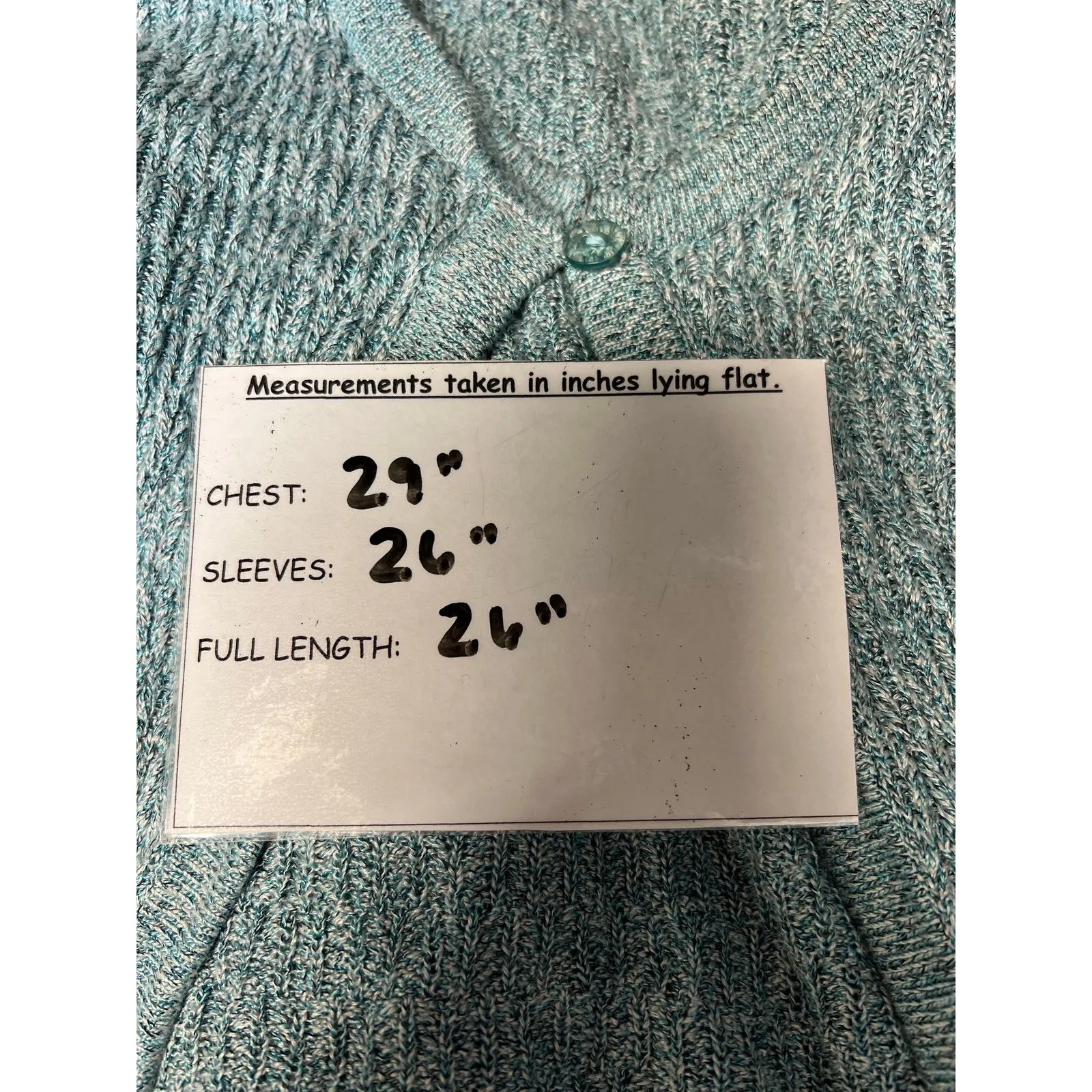 St. John Open Front Cardigan Blue/Aqua Knit 16 - Image 5