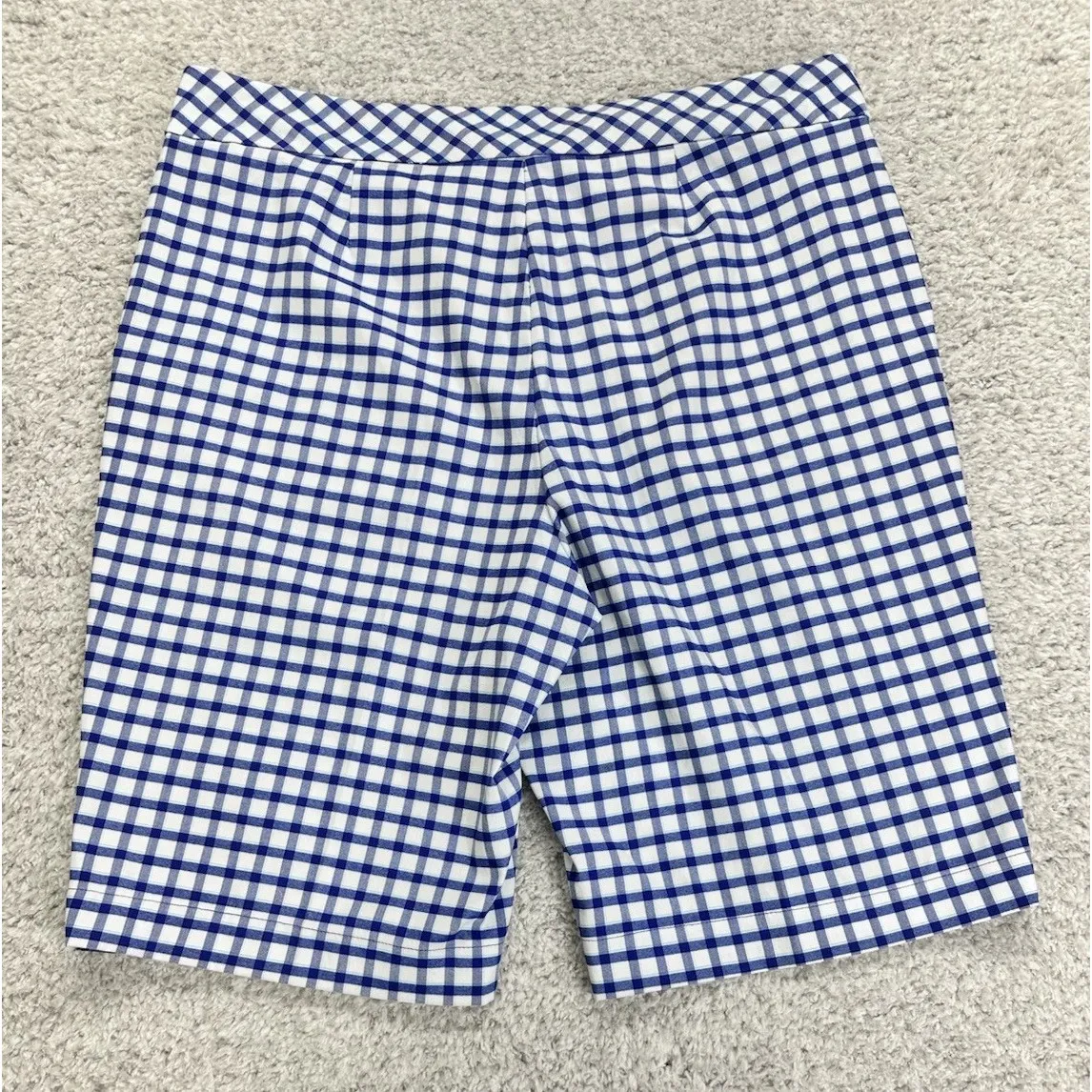 Izod Golf Bermuda Shorts‎ Women's 12 Blue & White Checked Mid Rise 10" Inseam - Image 3