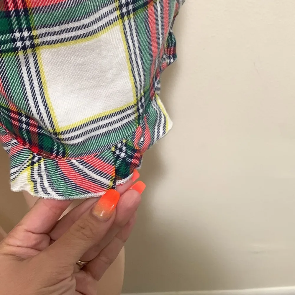 Aerie NWT romper sleepwear flannel plaid pockets woman size MEDIUM - Image 6