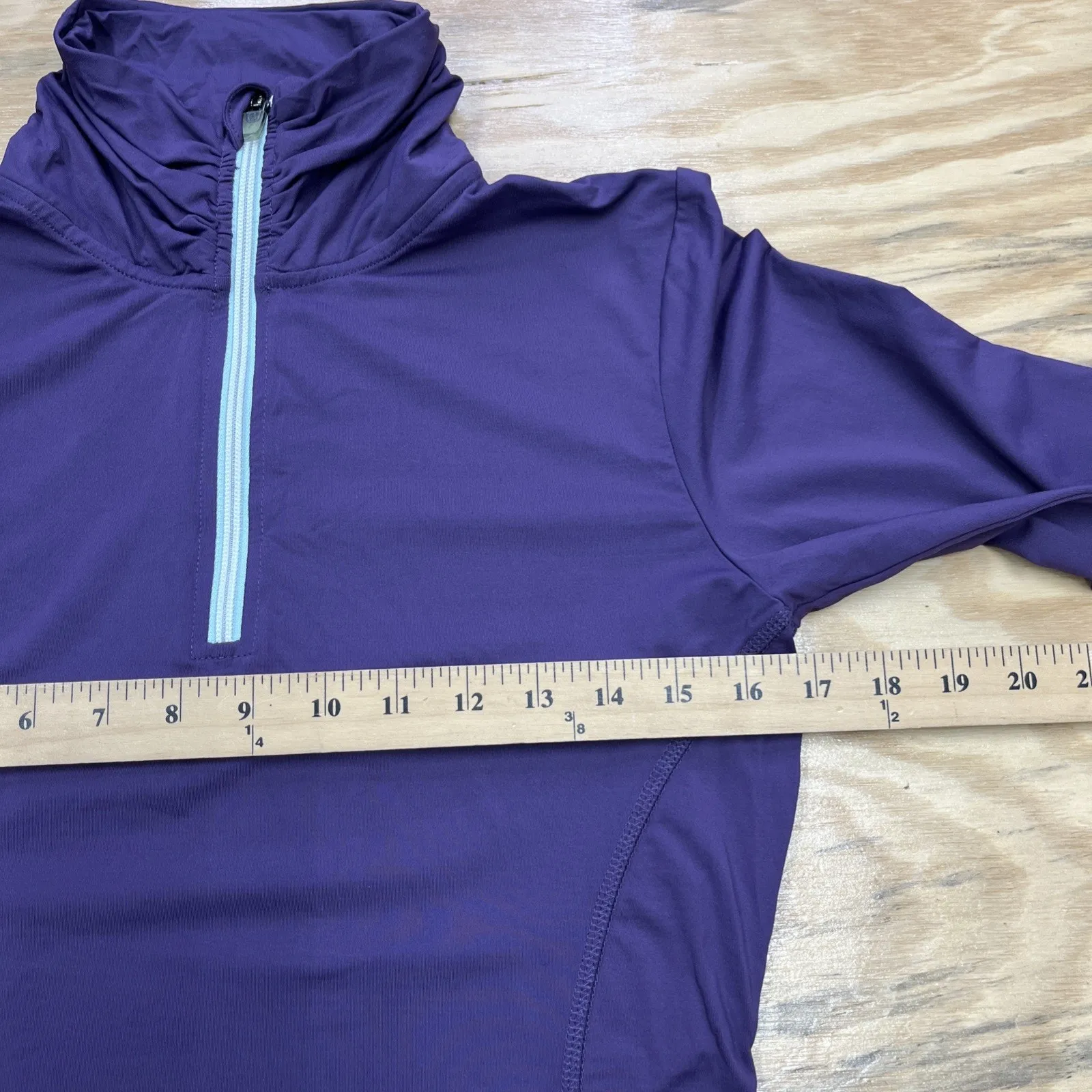 Title Nine 1/4 Zip Pullover Top Stretch Purple Size Small Training Athletic - Image 8